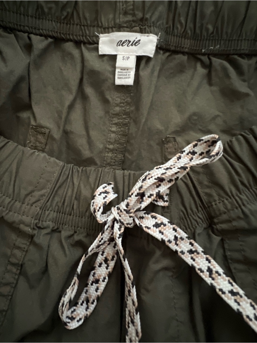 Aerie Olive Cargo Lounge Pants - Casual Wide Leg - Picture 3 of 6